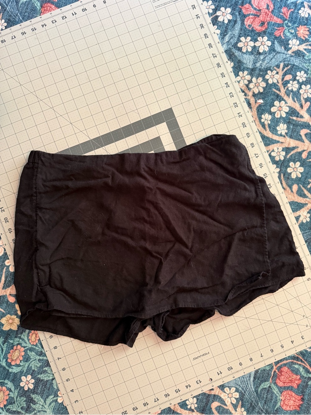 Black linen blend skirt